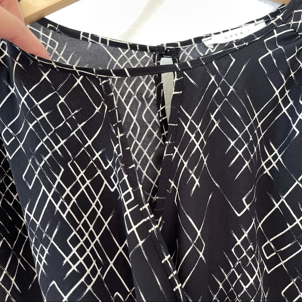 Lush Gigi Black White Skater Mini Dress Keyhole XS - Picture 9 of 13